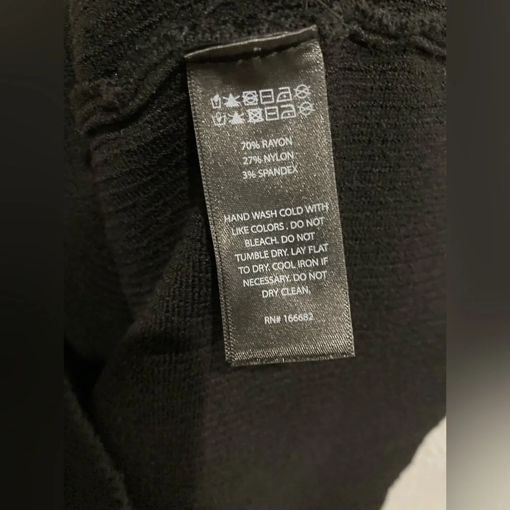 House Of Harlow Black Ribbed Feminine Mini Dress Neutral Contemporary Casual - Picture 7 of 9